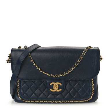 CHANEL Lambskin Quilted CC Unchained Crossbody Nav