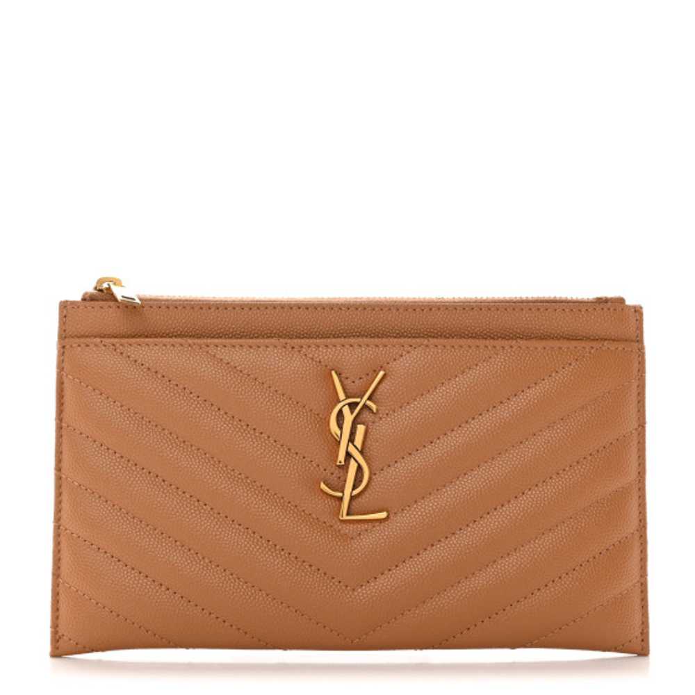 SAINT LAURENT Grain De Poudre Chevron Monogram Bi… - image 1