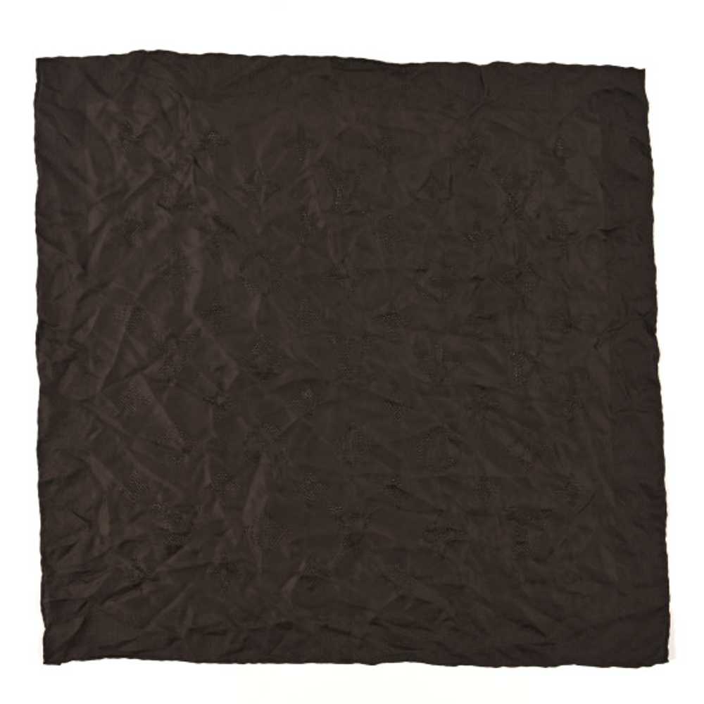 LOUIS VUITTON Silk Monogram Square Scarf Brown - image 1