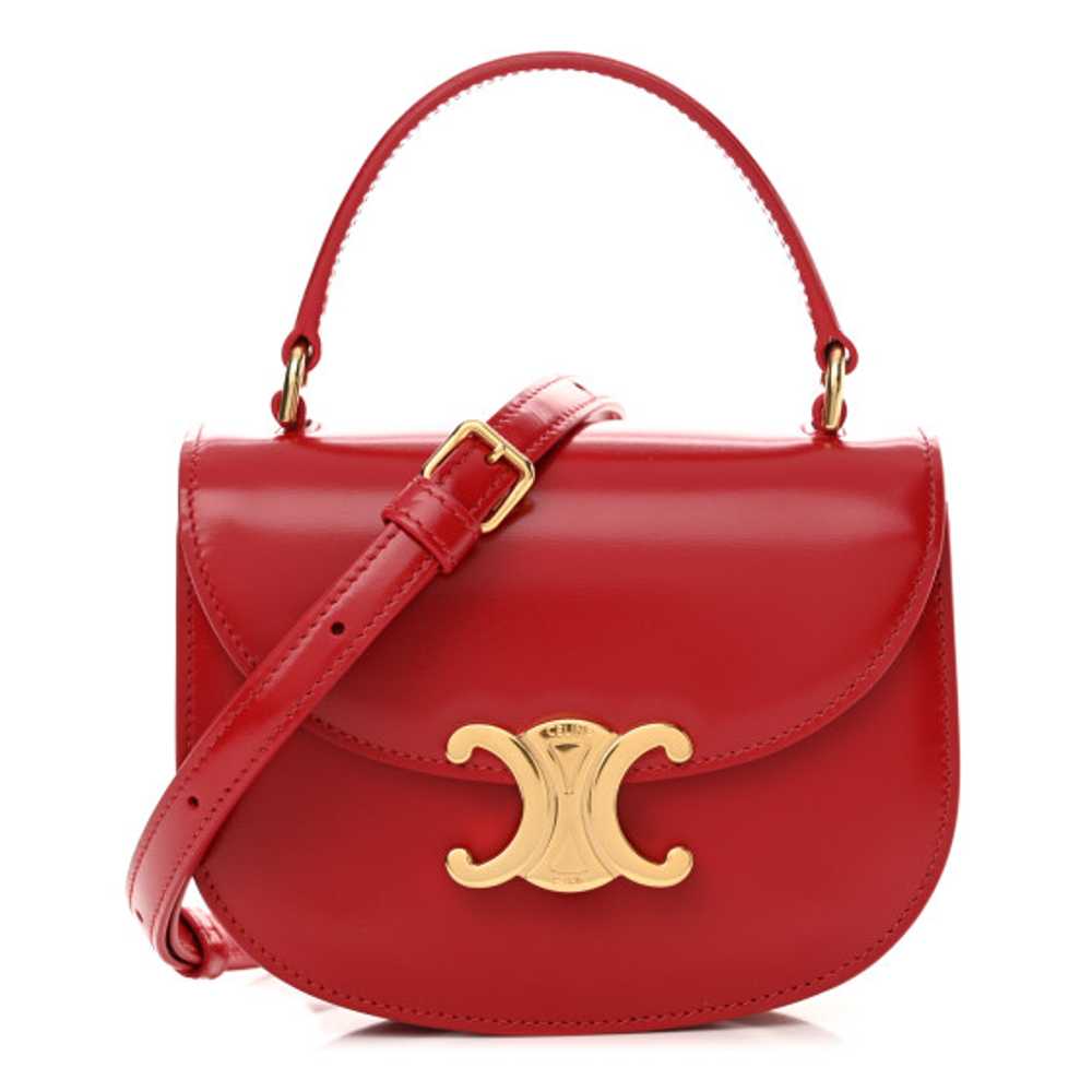 CELINE Shiny Calfskin Triomphe Mini Besace Clea R… - image 1