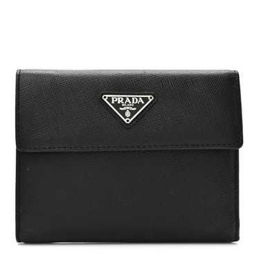 PRADA Saffiano Metal Flap Wallet Black