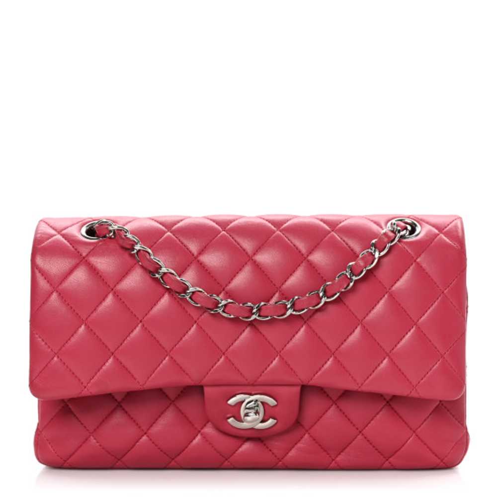 CHANEL Lambskin Quilted Medium Double Flap Pink - image 1