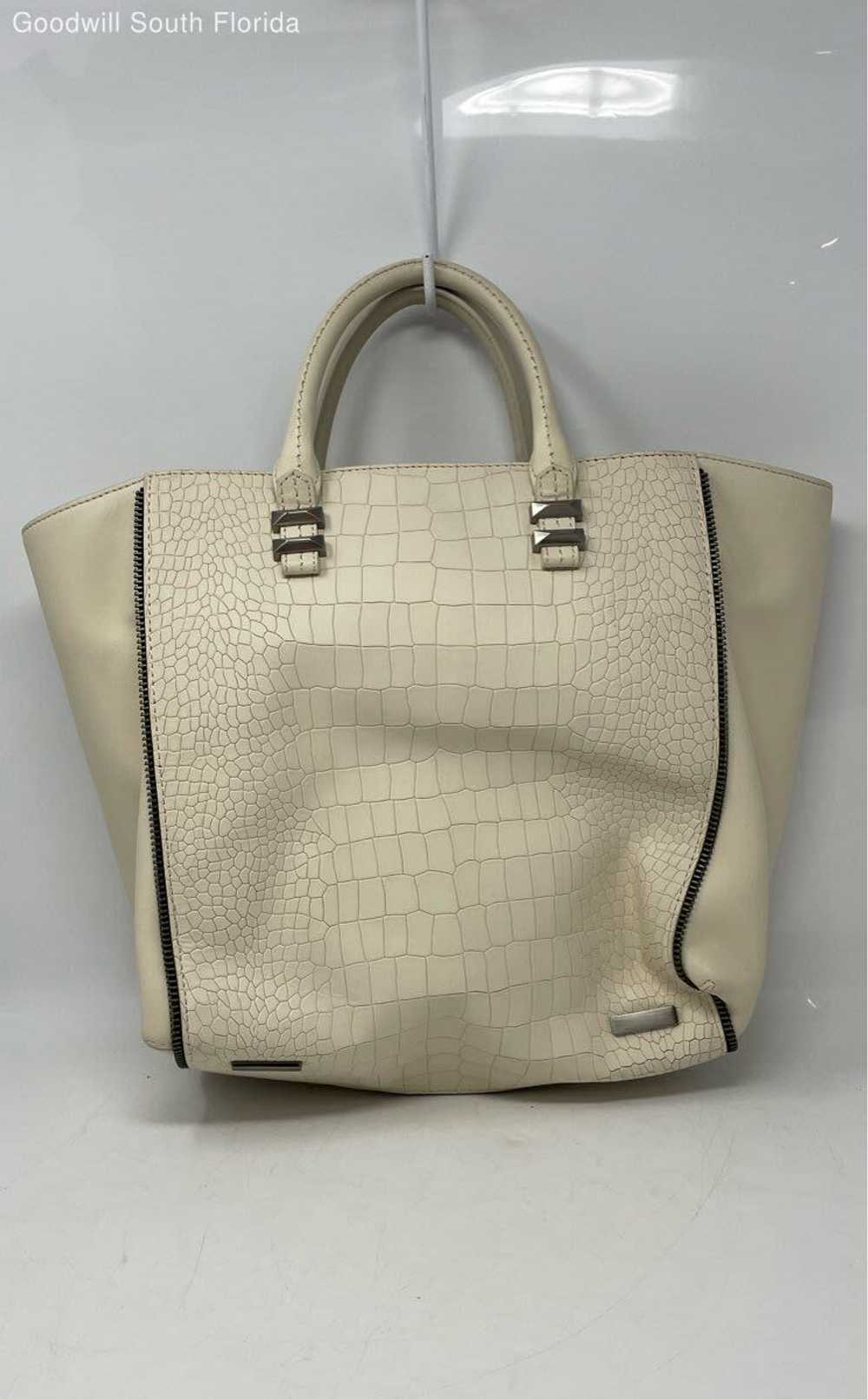 Rebecca Minkoff Womens White Crocodile Embossed L… - image 2