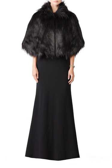 Unreal Fur Black Camille Faux Fur Cape