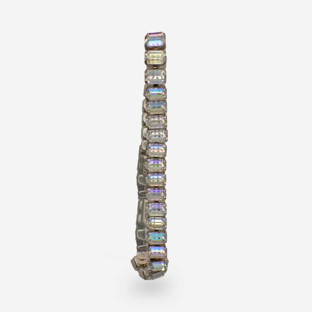 1950s Weiss Tennis Bracelet | Aurora Borealis Shi… - image 2