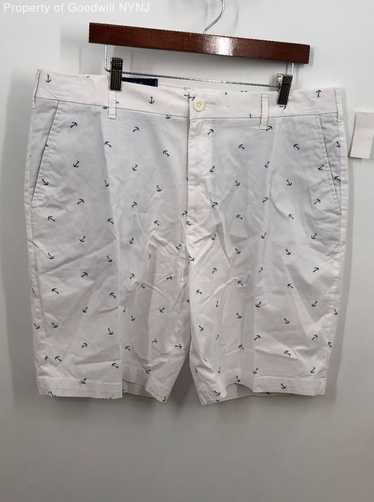 Izod Men's White/Blue Anchor Print Shorts Size 38W - image 1