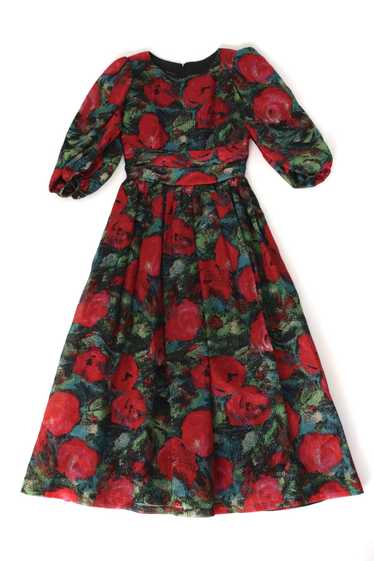 1970s William Pearson Puff Sleeve Dress