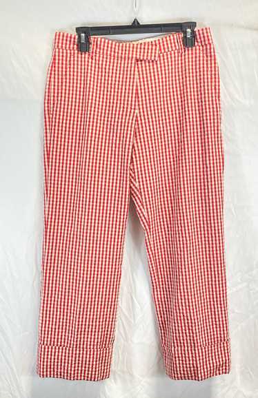 QL2 Quelledue Womens Red White Gingham Mid Rise Fl