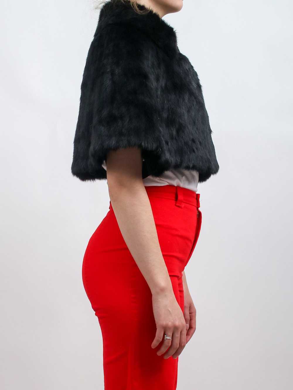 1960s Black Mink Fur Stole Capelet - image 3