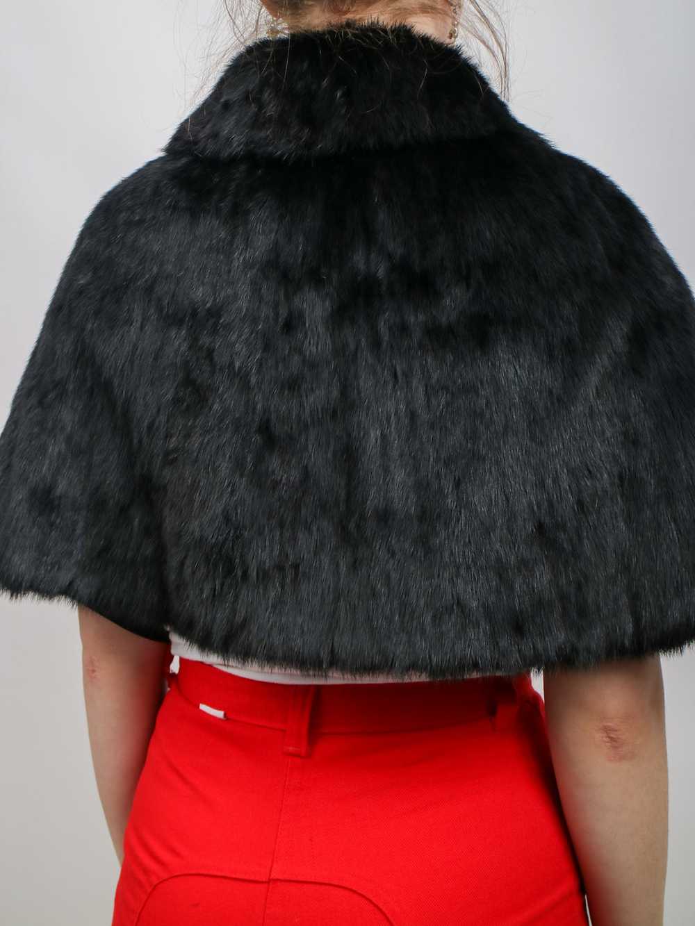 1960s Black Mink Fur Stole Capelet - image 5