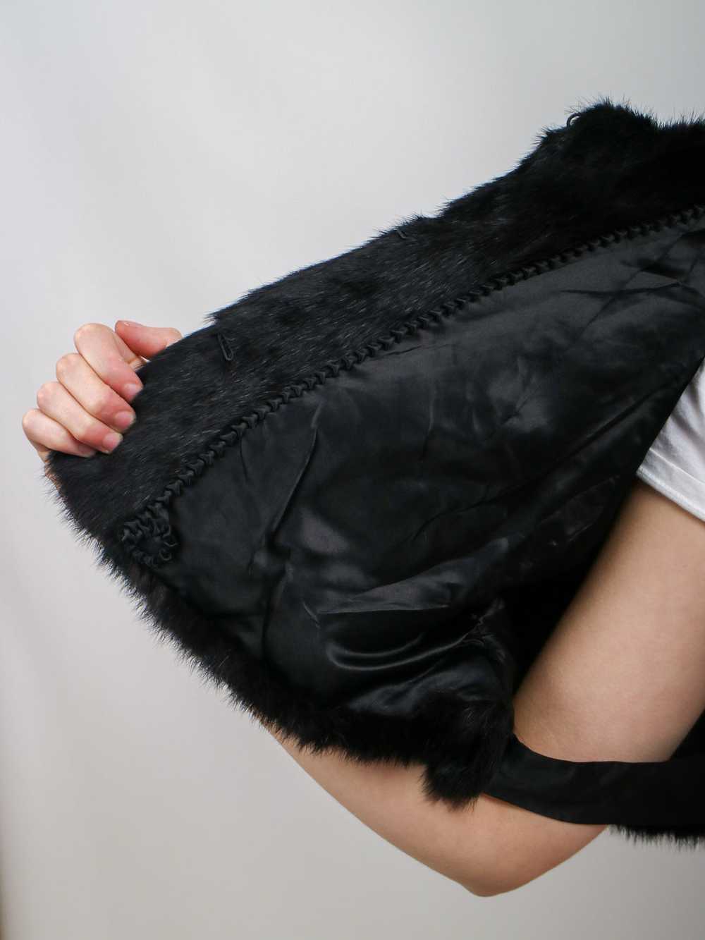 1960s Black Mink Fur Stole Capelet - image 8