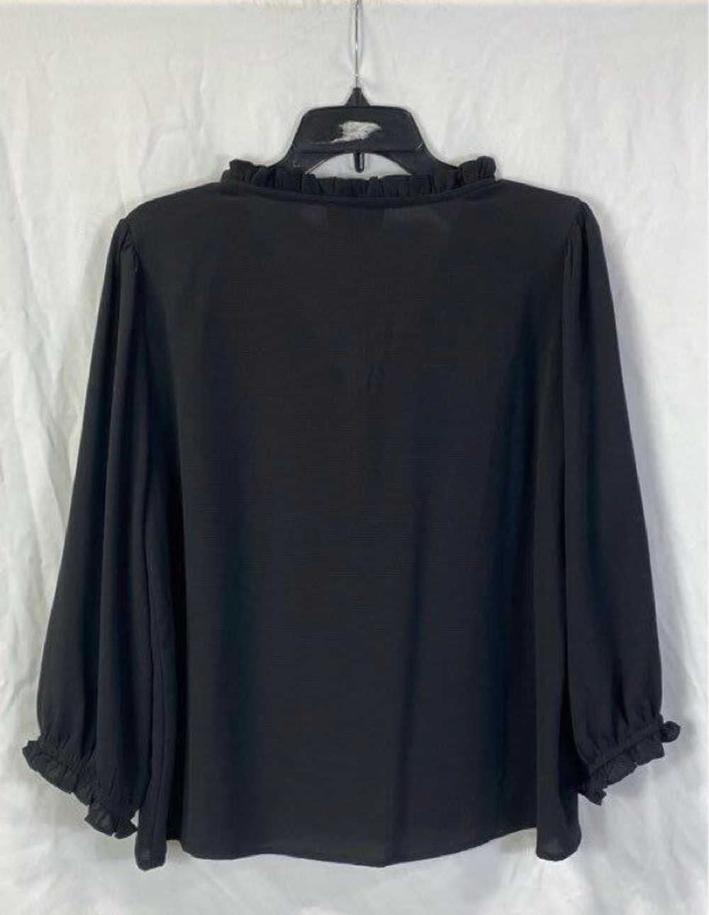 NWT CeCe Womens Black Ruffle V-Neck Long Sleeve B… - image 2