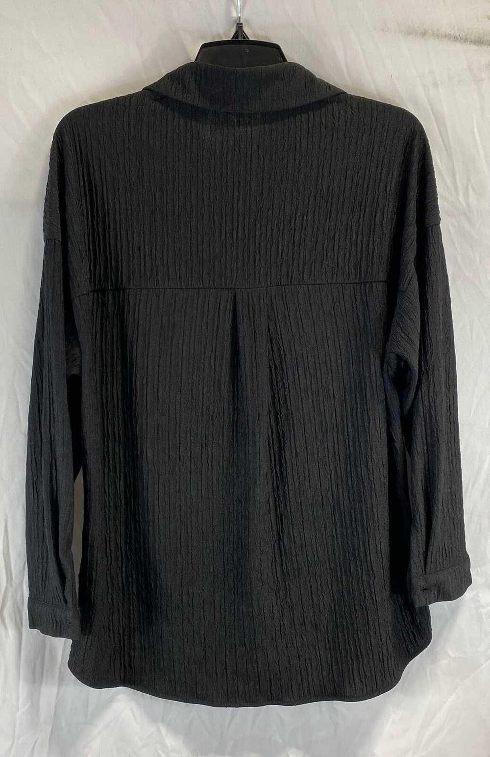 Adrianna Papell Womens Black Crinkle Long Sleeve … - image 2