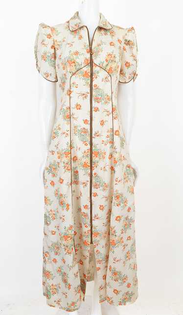 1930s Novelty Print Cotton Day Dress