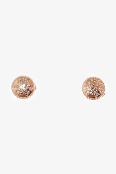 Hermès 18K Rose Gold TPM Ex-Libris Stud Earrings