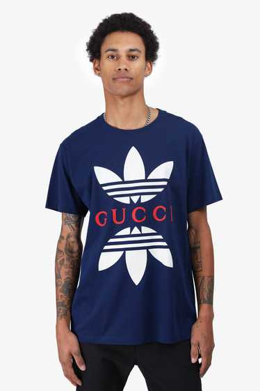 Gucci x Adidas Navy Graphic Print T-Shirt Size S M