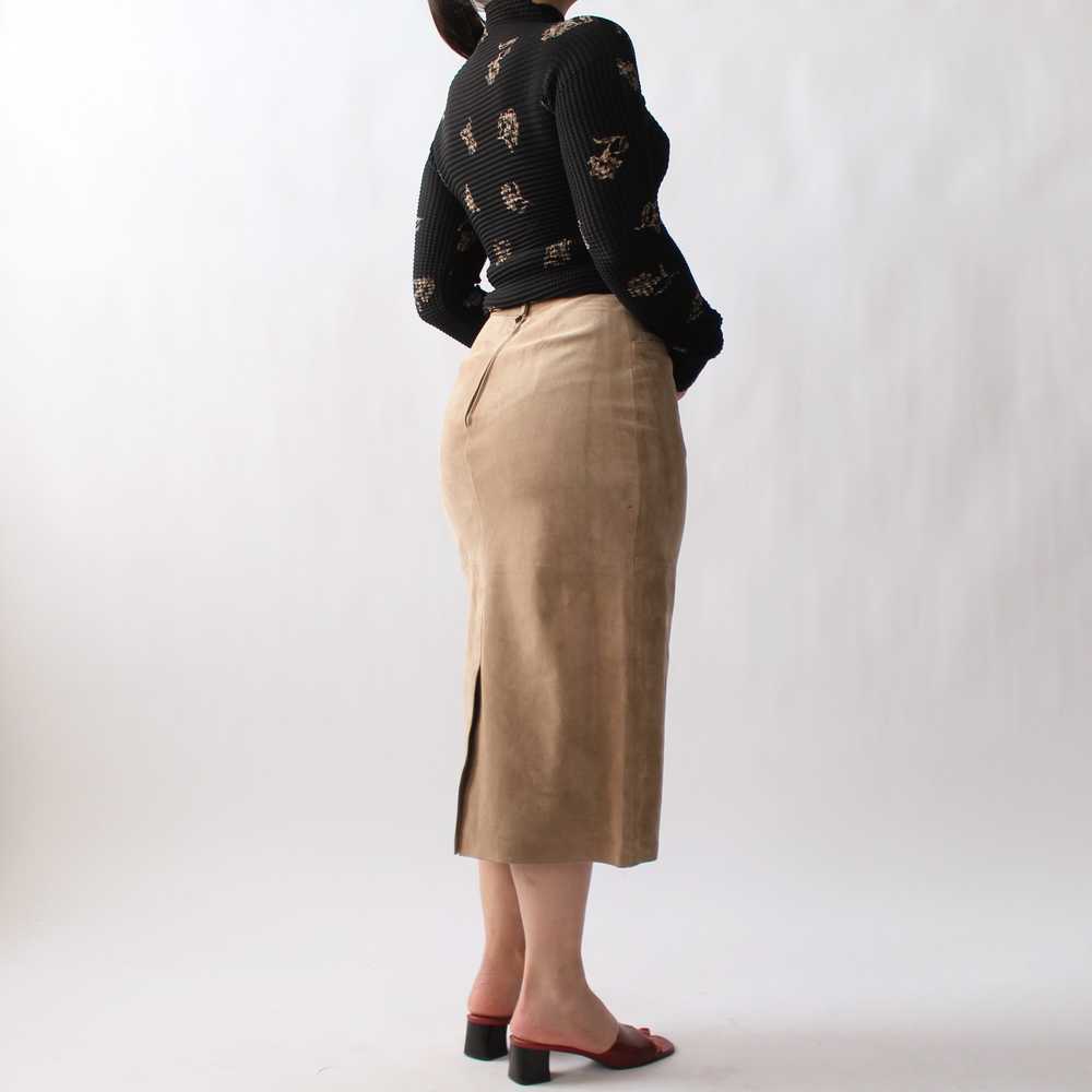 Vintage Italian Suede Midi Skirt - W26 - image 4