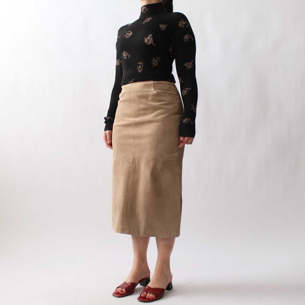 Vintage Italian Suede Midi Skirt - W26 - image 6