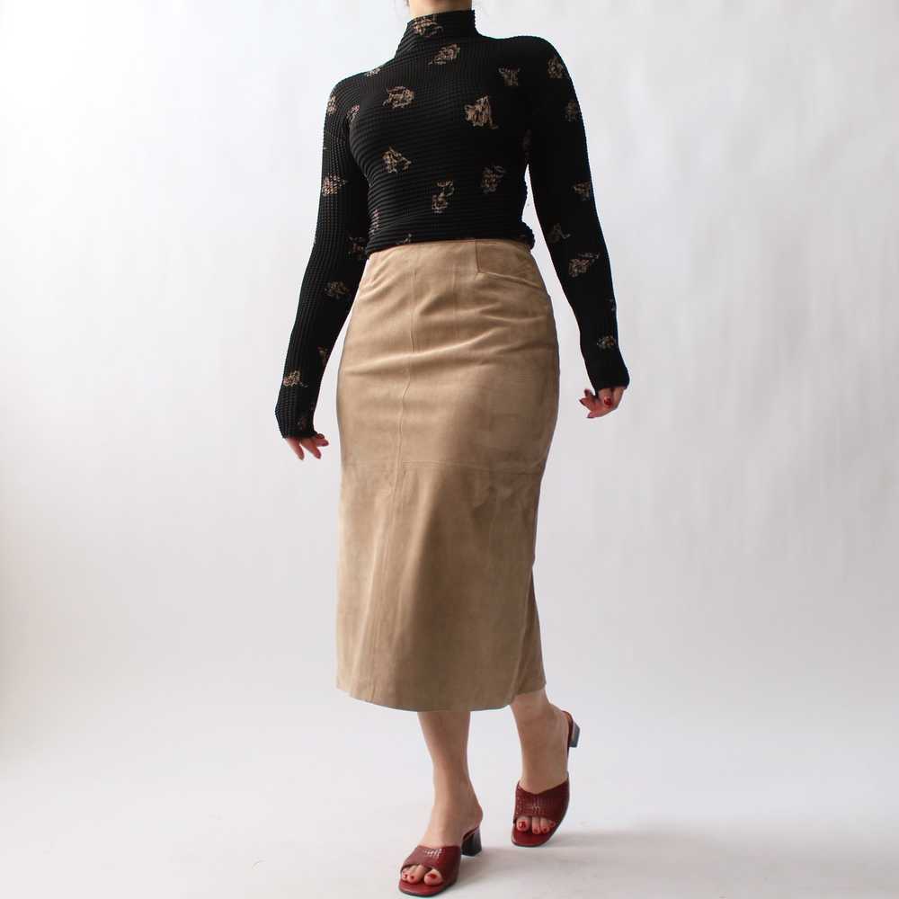 Vintage Italian Suede Midi Skirt - W26 - image 8