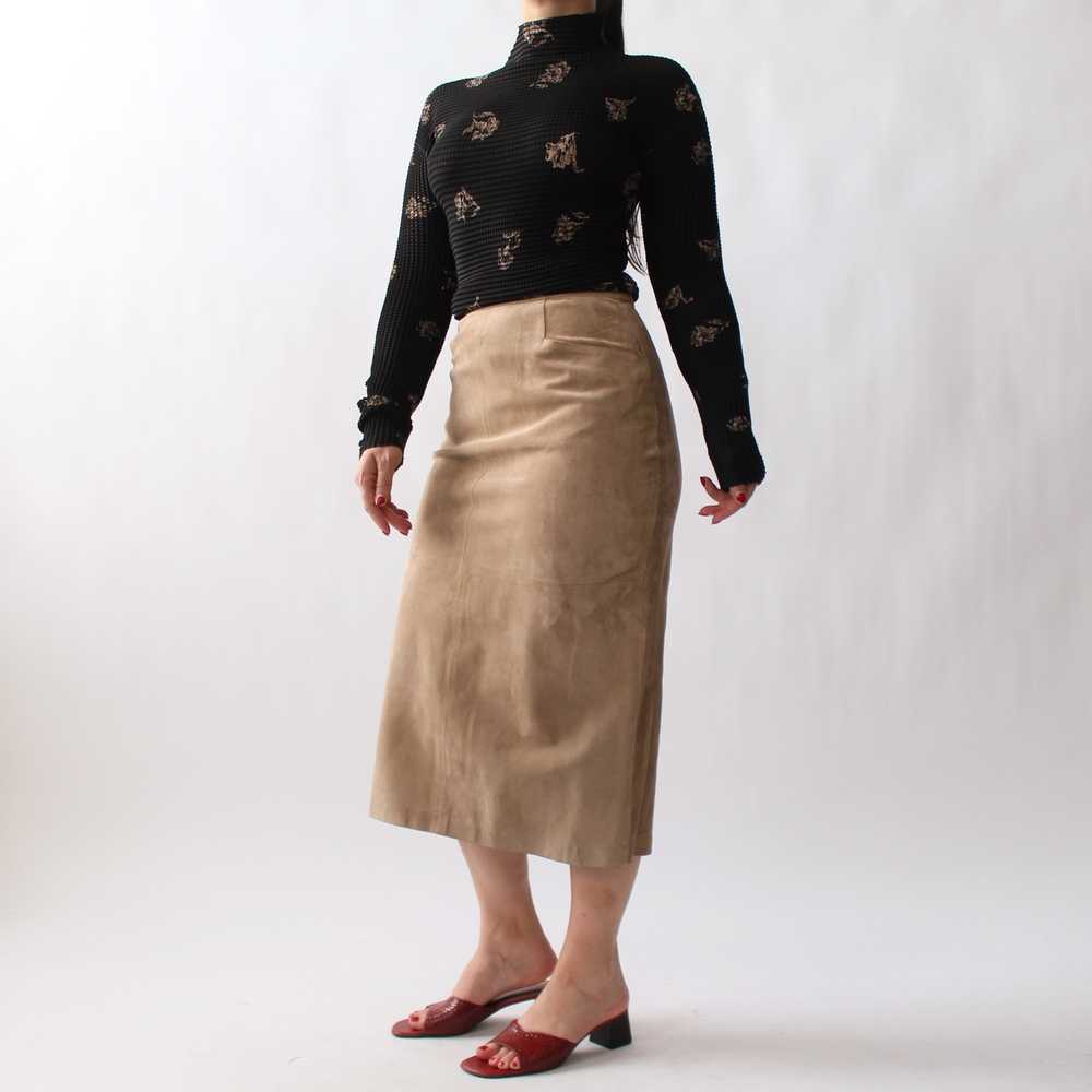 Vintage Italian Suede Midi Skirt - W26 - image 9