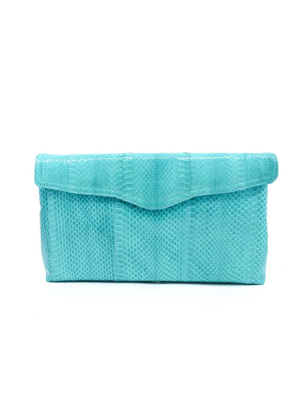 Aqua Snakeskin Convertible Clutch - image 1