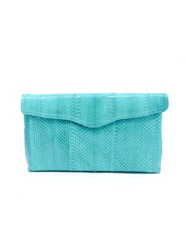 Aqua Snakeskin Convertible Clutch