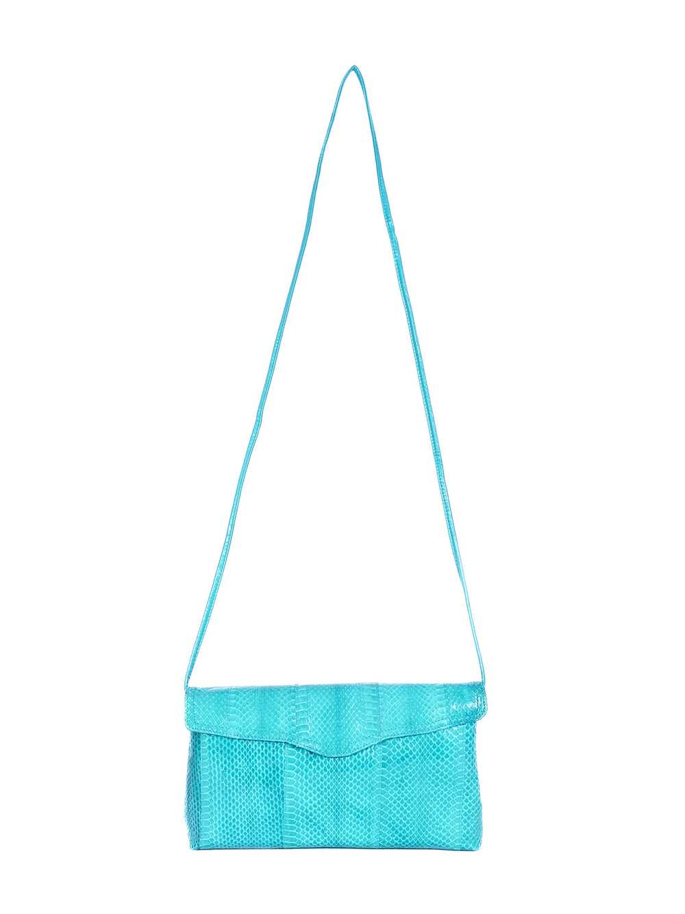 Aqua Snakeskin Convertible Clutch - image 2