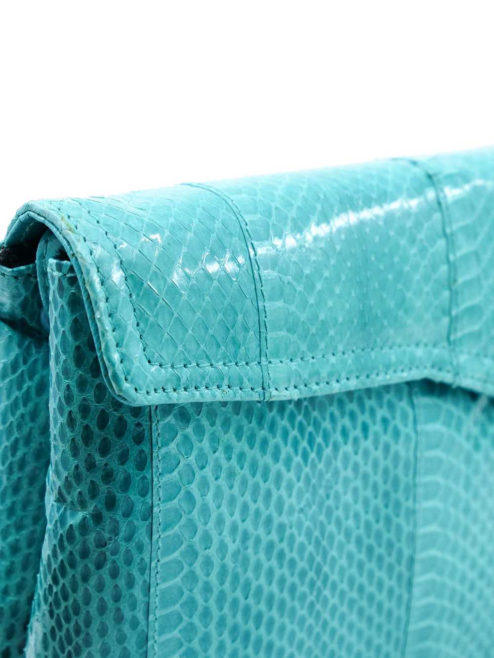 Aqua Snakeskin Convertible Clutch - image 3