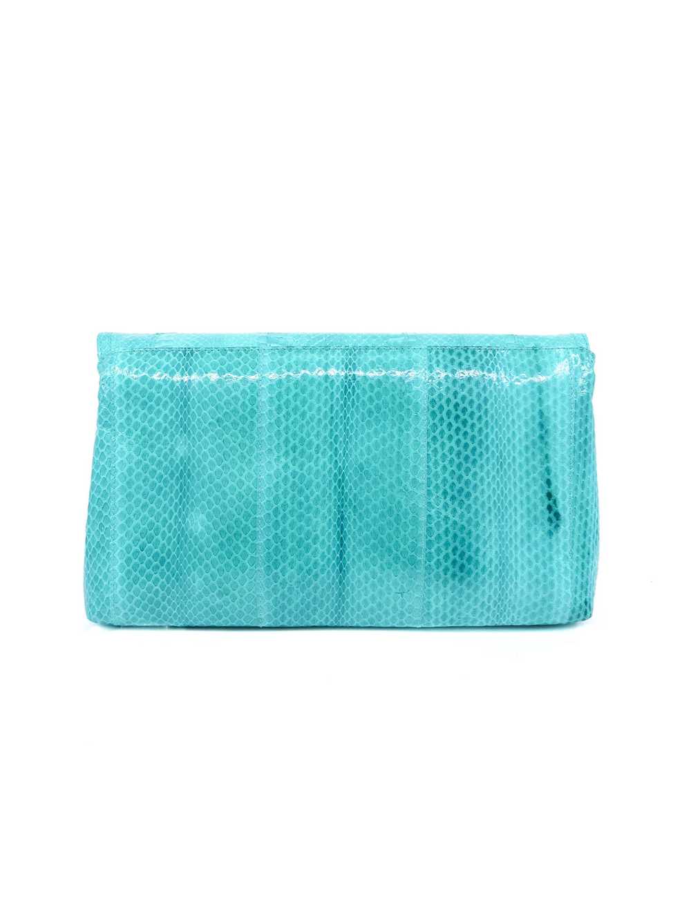 Aqua Snakeskin Convertible Clutch - image 5