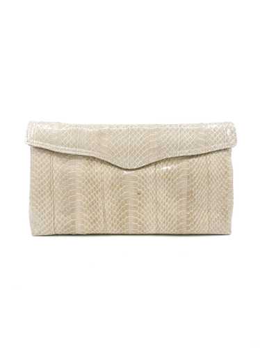 Putty Snakeskin Convertible Clutch