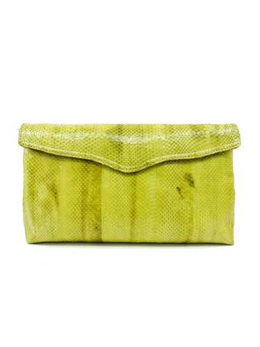 Chartreuse Snakeskin Convertible Clutch