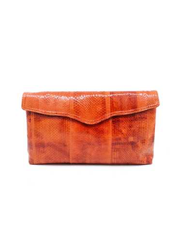 Orange Snakeskin Convertible Clutch - image 1