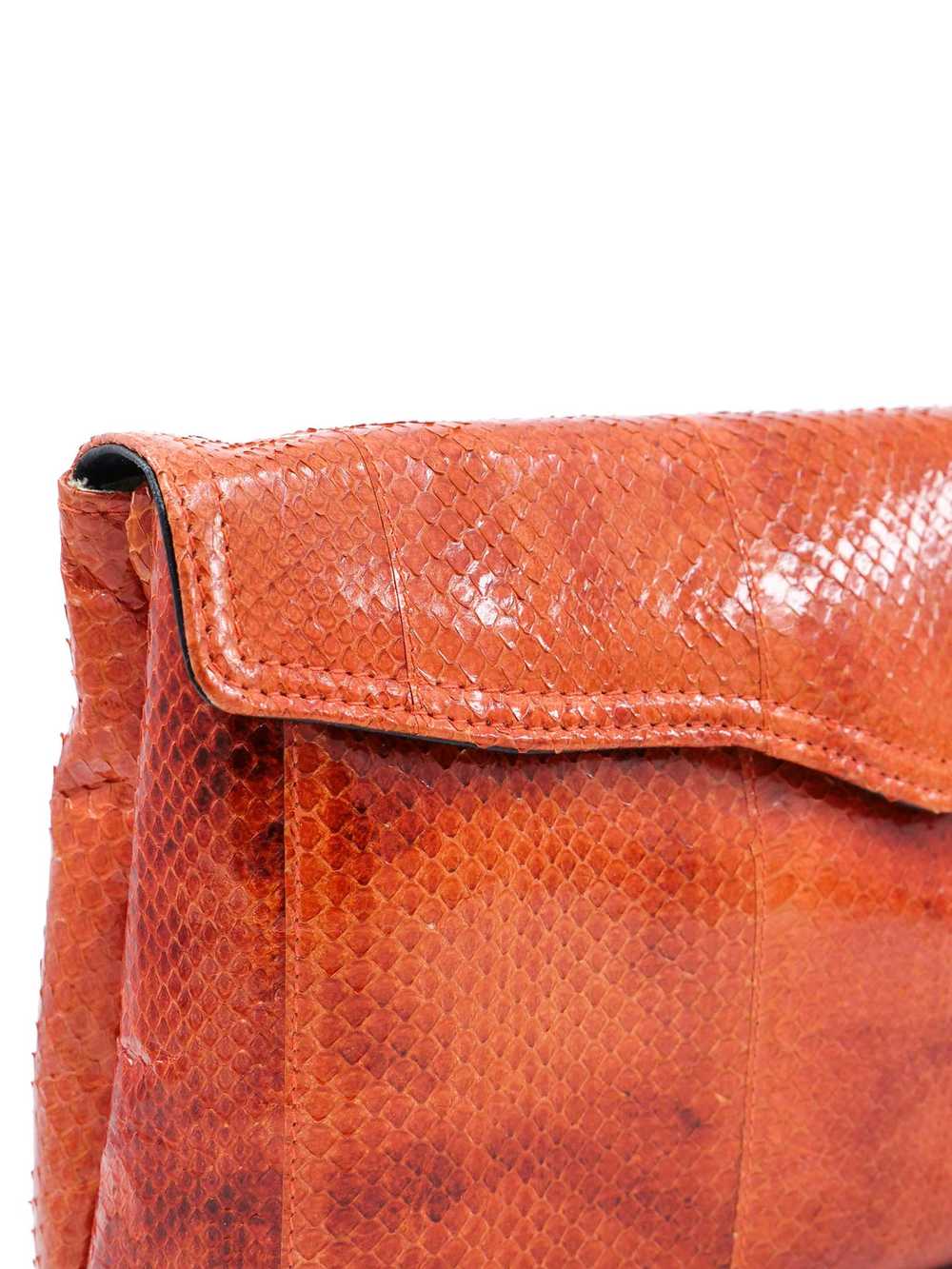 Orange Snakeskin Convertible Clutch - image 3