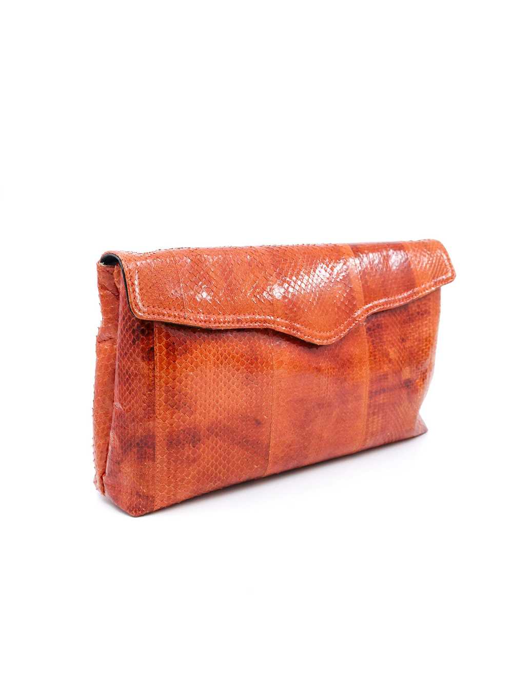 Orange Snakeskin Convertible Clutch - image 4