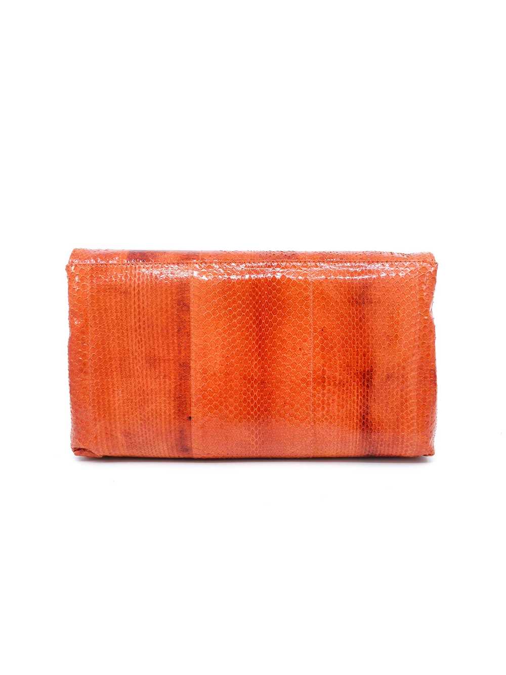 Orange Snakeskin Convertible Clutch - image 5