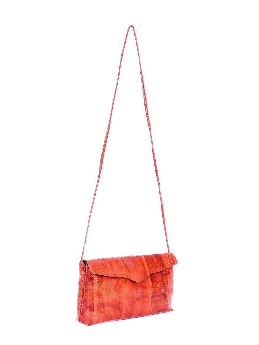 Orange Snakeskin Convertible Clutch - image 9