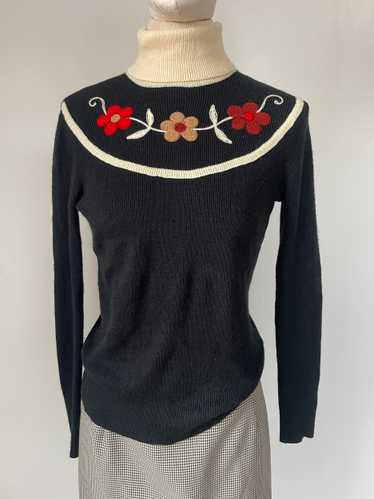 Vintage Floral Turtleneck