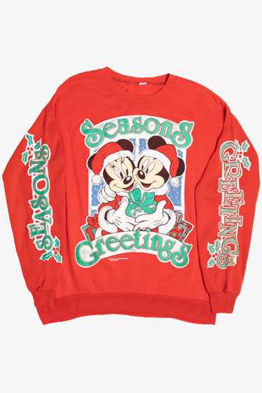 Vintage "Seasons Greetings" Mickey & Minnie Mouse 