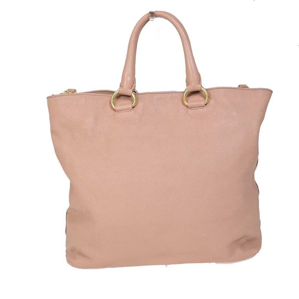 Prada Daino Pink Leather Tote Bag (Pre-Owned) - image 2