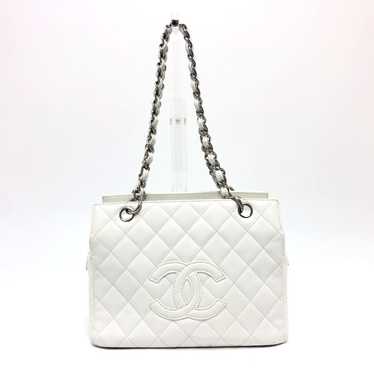 CHANEL Handbag Caviar skin white CC COCO Mark Mat… - image 1