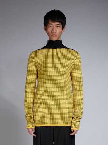 Marni o1w1db11124 Check Turtleneck Sweater in Yell