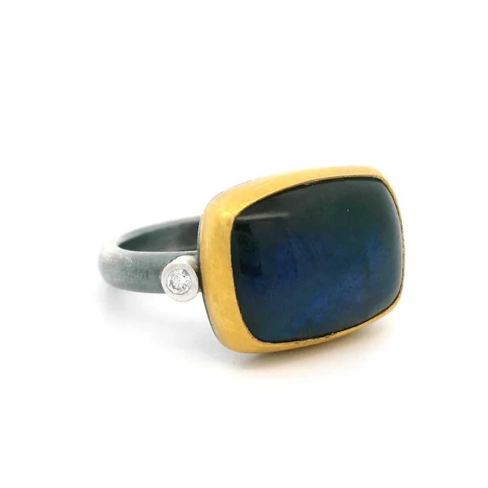 Lika Behar Blackened Silver Yellow Gold Labradori… - image 2