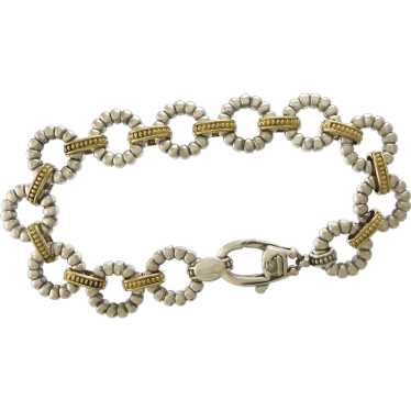 Authentic Lagos Two-Tone Circle Link 8” Bracelet … - image 1