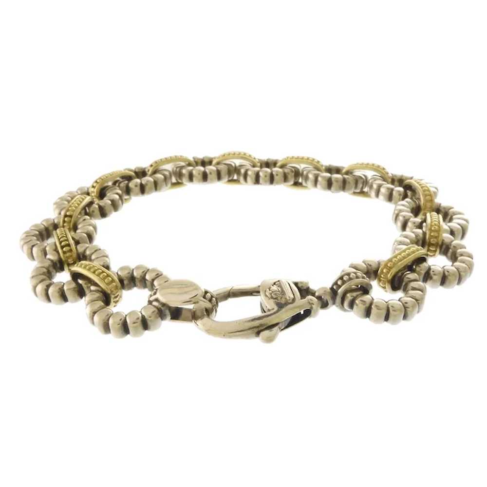 Authentic Lagos Two-Tone Circle Link 8” Bracelet … - image 2