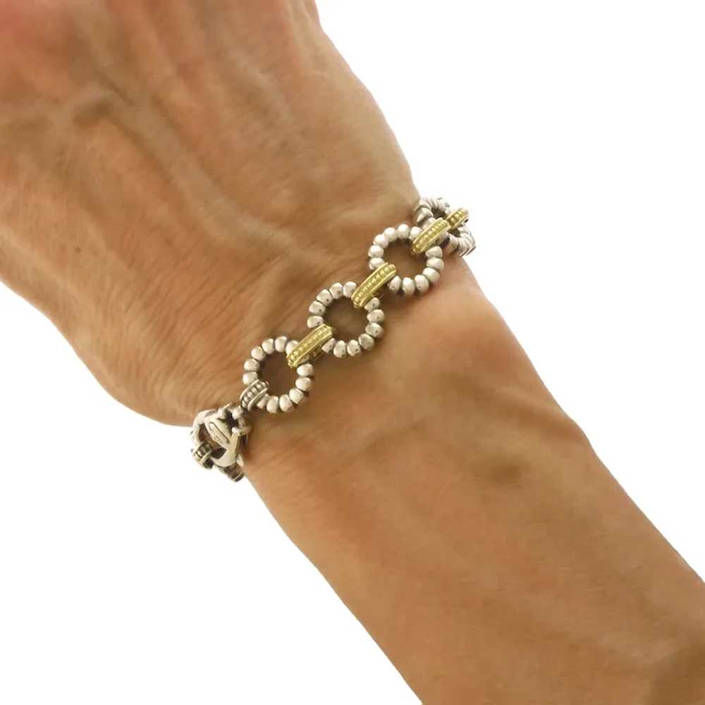 Authentic Lagos Two-Tone Circle Link 8” Bracelet … - image 5