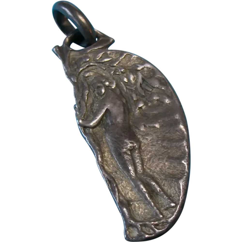 Vintage Sterling Silver Latin Eve Charm Pendant - image 1