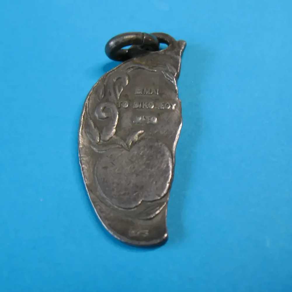 Vintage Sterling Silver Latin Eve Charm Pendant - image 2