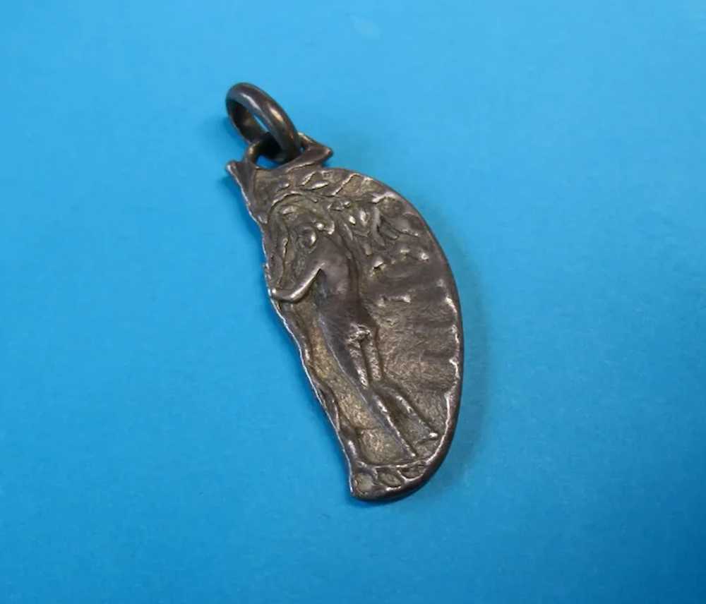 Vintage Sterling Silver Latin Eve Charm Pendant - image 6