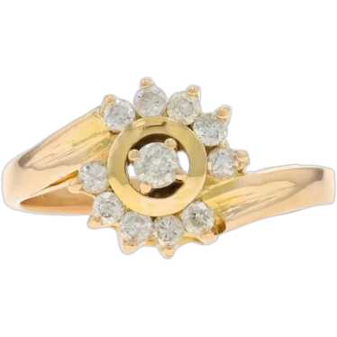 Yellow Gold Diamond Bypass Ring - 14k Round Brilli