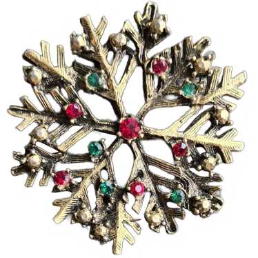 Vintage Florenza Style Christmas Snowflake Styliz… - image 1